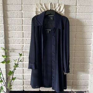 2 piece Andrea Jovine ensemble in midnight blue